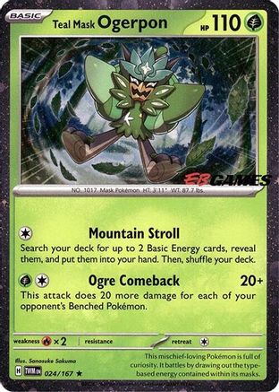 Teal Mask Ogerpon (Cosmos Holo) (EB Games Exclusive) 24 - Miscellaneous Cards & Products Holofoil