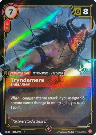 Tryndamere - Barbarian (034/298) - Riftbound Organized Play Promotional Cards Foil