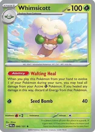 Whimsicott 8 - SV Prismatic Evolutions Reverse Holofoil
