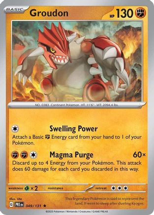 Groudon 49 - SV Prismatic Evolutions Reverse Holofoil