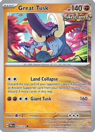 Great Tusk 55 - SV Prismatic Evolutions Reverse Holofoil