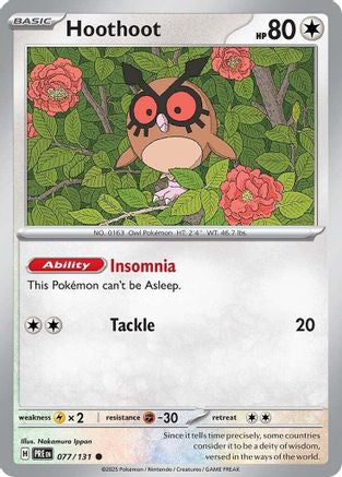 Hoothoot 77 - SV Prismatic Evolutions Reverse Holofoil