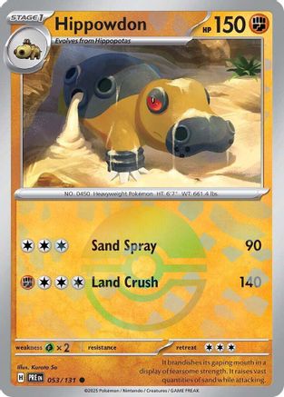 Hippowdon (Poke Ball Pattern) 53 - SV Prismatic Evolutions Holofoil
