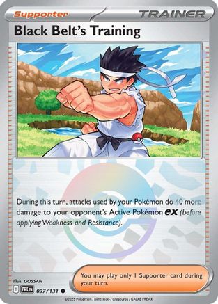 Black Belt's Training - 097/131 (Poke Ball Pattern) 97 - SV Prismatic Evolutions Holofoil