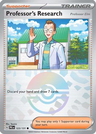 Professor's Research [Professor Elm] (Poke Ball Pattern) 123 - SV Prismatic Evolutions Holofoil