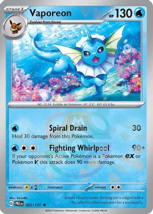Vaporeon (Master Ball Pattern) 22 - SV Prismatic Evolutions Holofoil