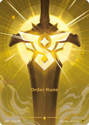 Order Rune (Alternate Art) (214a/298) - Origins Foil