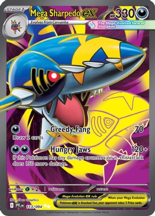 Mega Sharpedo ex - 113/094 113 - ME02 Phantasmal Flames Holofoil