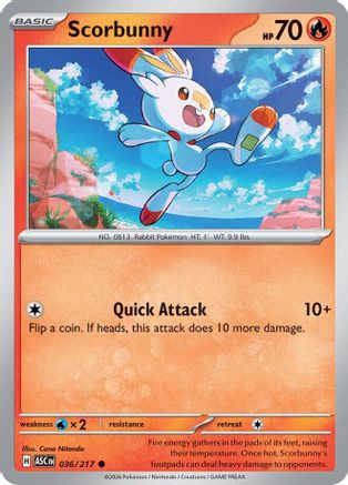 Scorbunny - 036/217 36 - ME Ascended Heroes Reverse Holofoil