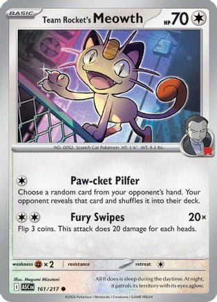 Team Rocket's Meowth 161 - ME Ascended Heroes Reverse Holofoil