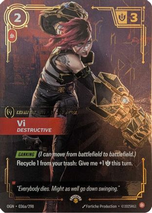 Vi - Destructive (036a/298) - Riftbound Promotional Cards Foil