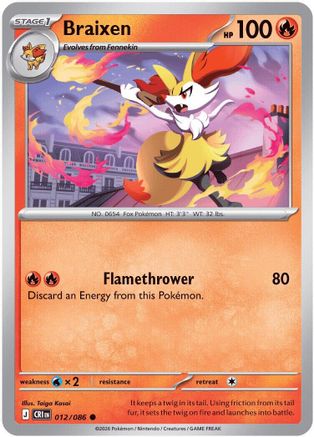 Braixen 12 - ME04 Chaos Rising Reverse Holofoil