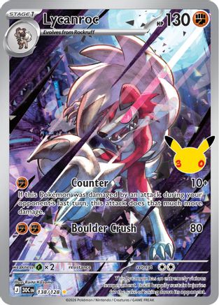 Lycanroc - 138/128 138 - ME 30th Celebration Holofoil