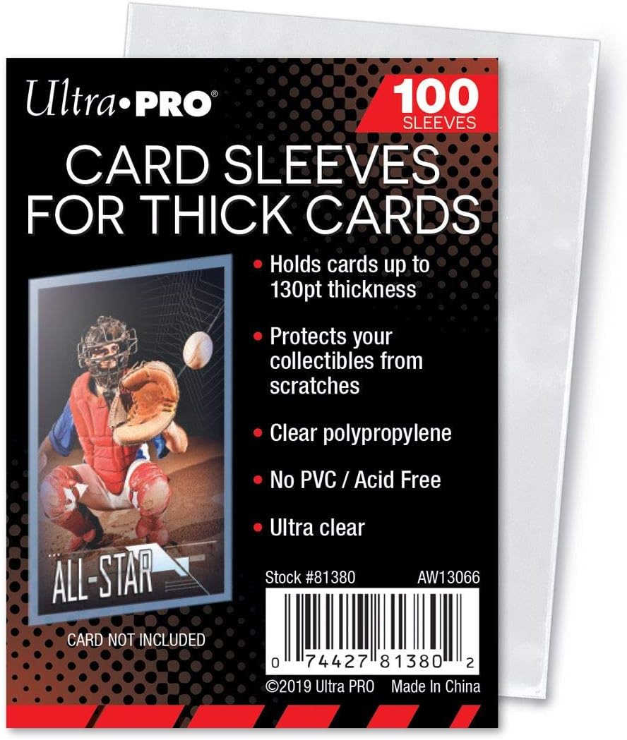 Ultra Pro Clear Thick Card Sleeves | Holds Cards up to 130-Point | 100-Count