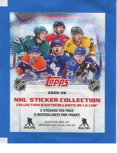 2025-26 TOPPS NHL Hockey Sticker Pack