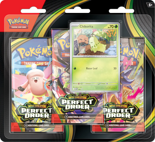 Pokémon TCG: Mega Evolution-Perfect Order 3 Pack Blister [Chikorita]