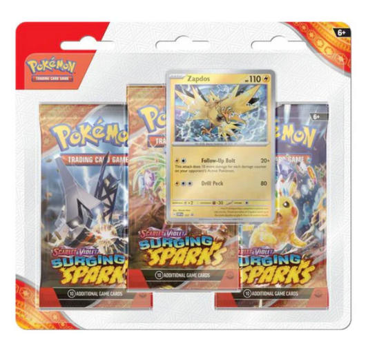 Pokemon SV8 Surging Sparks 3 Pack Blister