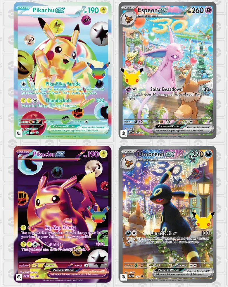 Pokemon 30th Celebration Day and Night Promo Sets